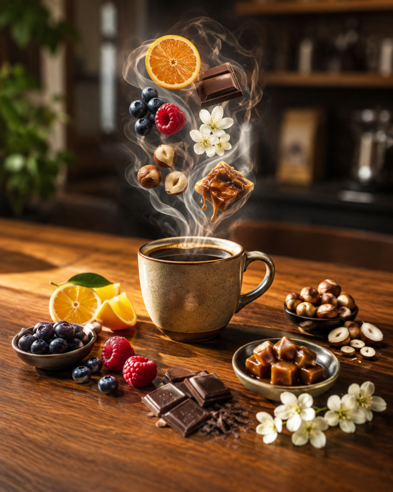 Kahvede nota ve aroma farkını gösteren specialty coffee görseli